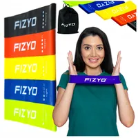 FIZYO Fitness pásky – Sada 5 ks, pro silový trénink, fyzioterapii, jógu, kolena, šetrné k pokožce – odporové pásky, gymnastické pásky, resistance band