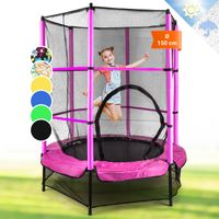 Klarfit Kinder Trampolin Indoor/Outdoor, Kleines Trampolin für Kinder ab 3 Jahre, Kindertrampolin Rutschfest, Kleinkind Trampolin mit Randabdeckung & Sicherheitsnetz, Trampolin Klein, ab 3-6 Jahre