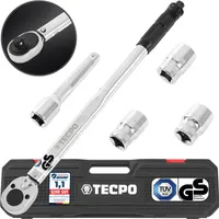 TECPO Drehmomentschlüssel 1/2 Zoll, 40-210 Nm + Stecknüsse 17-19-21 mm