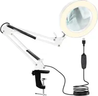 Multifunkční lampa s lupou 32 LED, USB, bílá