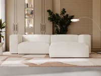 GrainGold Ecksofa L-Form Landi Rechts - Moderne Cord Ecksofa, Wohnzimmer Sofa - Eckcouch Beige (Lincoln 03)