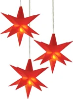1.07 Sada 3 LED 3D hvězdiček se 2 LED diodami a časovačem - Barva: červená (3 kusy)