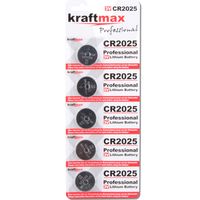 Kraftmax 5er Pack CR2025 Lithium Hochleistungs- Batterie / 3V CR 2025 Knopfzelle für professionelle Anwendungen - Neuste Generation