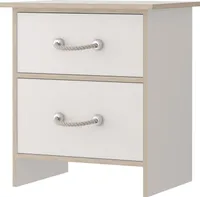 Nachttisch Nachtschrank Nachtkommode 54cm mit zwei Schubladen und Seilgriffen  KOSMO 22