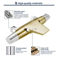 Wannenarmatur Thermostat，Verchromt Badewannenarmatur Wasserfall，Wannenbatterie Duscharmatur für Dusche，Wannenthermostat Bad，Badewanne Armatur