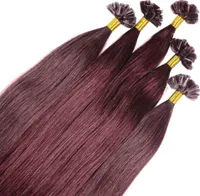 hair2heart Premium Extensions ľudské vlasy viazané rovné - 25 prameňov 1 g 60cm 55/65 svetlohnedá intenzívna fialovo-mahagónová