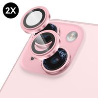 iPhone 15 / 15 Plus Kamera-Objektiv-Schutzfolie - Rosa - Einfache Installation - 2 Stück - Kamera-Schutzfolie iPhone 15 - Gehärtetes Glas-Schutzfolie