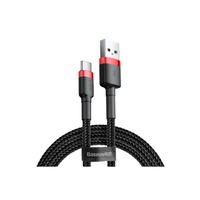 Baseus Cafule Cable durabel Kabel mit Nylon geflochtenes Ladekabel USB / USB-C QC3.0 3A 1M schwarz-rot (CATKLF-B91)