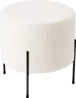 Theo&Cleo Samt runder Hocker,Fußhocker Pouf,Eleganter Fußstütze Ottoman mit Metall,Gepolsterte hocker (Polarfleece)