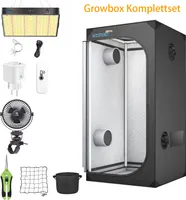 Growbox Komplettset 80x80x160 cm mit 100W LED Pflanzenwachstumslampe, Anbauzelt, Gewächshaus-Komplettset