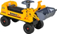 HOMCOM Sitzbagger für Kinder Rutsch Auto Sandspielzeug Rutscherfahrzeug für Kinder 2-3 Jahre PP-Kunststoff ABS Gelb+Schwarz+Grau 70 x 26 x 37 cm