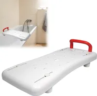Sessamen-LP Badewannensitz Senioren, Badewannenbrett Badewannen Einstiegshilfe, Einstellbar Plastik Sitz Bath Erwachsene, Duschbrett für Badewanne mit Seifenablage und Haltegriff, Roter Griff