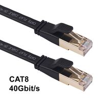 SOONTEC 10m CAT 8 LAN Kabel Super Fast Netzwerkkabel Patchkabel Internetkabel flach RJ45 Stecker 40Gbps 2000 MHz - Schwarz