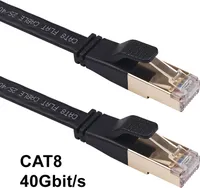 SOONTEC 3m CAT 8 LAN kabel Super Fast síťový kabel Patch kabel Internetový kabel s plochou zástrčkou RJ45 40Gbps 2000 MHz - černý