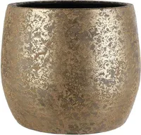 Mica Decorations Blumentopf Clemente - 38x38x31 cm - Terrakotta - Gold