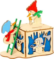 Drechslerei Kuhnert - Bastelset Spardose - Schneemänner - Hobaku (Holzbastelkunst) - das perfekte Sparerlebnis zum selber Basteln