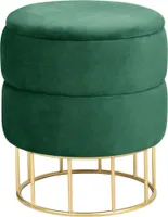 Pouf AKORD ELZA aus Samtstoff mit Stauraum in Flaschengrün Höhe 42 cm