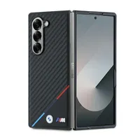 BMW, kryt pro Samsung Galaxy Z Fold 6 Tricolour Stripe s karbonovým vzorem, carbon
