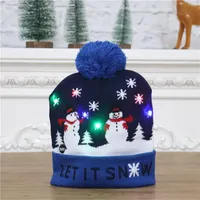 Topchances LED leuchten Hut Mütze Weihnachtsmützen, LED Dicker Xmas Weihnachten Hut Erwachsene Strickmütze Weihnachten Beanie Mütze für Männer Frauen Jungen Mädchen Wintermütze