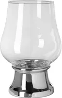 PALINA Windlicht - H.36,5cm x D.25,5cm - silber - Edelstahl /Glas