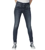 Herrlicher Pearl Slim Hose figurbetonte Skinny Fit-Jeans für Damen Blau, Größe:W27/L32