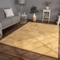 TT Home Wohnzimmer Teppich Hochflor Langflor Kunstfell Weich Modern Unifarben Flauschig Größe 80x150 cm