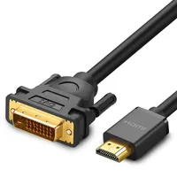 Ugreen HD106 DVI zu HDMI Kabel, 24+1 Pin, 60Hz, 1,5m, Schwarz – Modell 11150