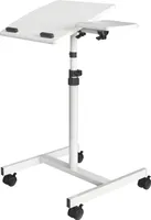 SVITA NAJU Laptopständer Mobiler Schreibtisch Laptopwagen Laptoptisch Rollbar Höhenverstellbar Weiß