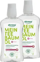 alkmene Mein Teebaumöl antibakterielle Mundspülung 2x 500 ml mit 6fach Schutz - vegan & klimaneutral - Zahnspülung