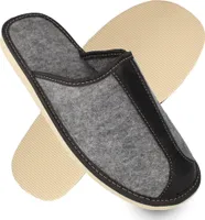 filsko® Dent - Filzpantoffeln Kunstleder leicht weich & bequem Verschlusslos