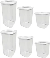 6er Set Aufbewahrungsbox Vorratsdose 1l 1,3l 1,7l Frischhaltedosen Deckel mit Gummidichtung Müslidose Lebensmittel Vorratsbehälter
