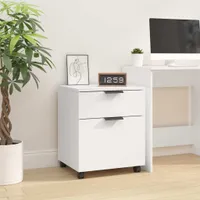 Mobilna szafka na dokumenty na kółkach Biała 45x38x54 cm Materiał drewnopochodny