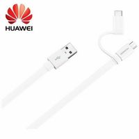 Huawei Honor - 2in1 Ladekabel + Datenkabel - Micro USB und USB Typ C - Weiss