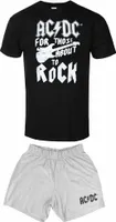 AC/DC - "For Those About to Rock" pyžamo s kraťasy pro muže/dámy uni RO2948 (XXL) (černá/šedá)