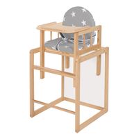 Kombi-Hochstuhl"OSKAR"BUCHEumbaubar zur Stuhl-Tisch Kombination 