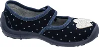 Fischer Kinder Hausschuh Mädchen Mary Jane Ballerina Herzapplikation 642371, Größe:27 EU, Farbe:Blau
