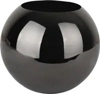 Unzerbrechliche polierte Blumenvase Edelstahl minimalistische Handwerksblumenbehälter Wohnkultur-Schwarz