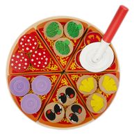 Pizza-Set Zubehör aus Holz für Kinderküche und Kaufladen Inklusive Schneidebrett und Pizzaschneider 27 Teile 22471