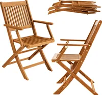 CASARIA® 2er Set Gartenstuhl Balkonstuhl Holz Sydney FSC®-zertifiziert Akazie Klappbar 160kg Belastbar 56x54cm Garten Balkon Terrasse Klappstuhl Hochlehner Braun