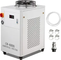 SucceBuy CW6000 Przemysłowy agregat wody lodowej, sprężarkowy układ chłodzenia 1500 W, zbiornik 15 l, przepływ 65 l/min, grawerka laserowa CO2