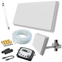 Selfsat H30D1+ Flachantenne Single + 10m Kabel + Fensterhalterung + SAT-Finder + 1 Fensterdurchführung + 4 F-Stecker + 2 Wetterschutztüllen (Full HD 4K UHD Sat Anlage für 1 Teilnehmer)