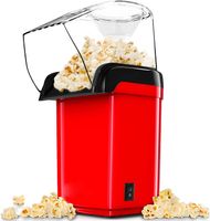 Gadgy ® Schnelle Popcornmaschine Heißluft l Gesund, Ölfrei/Fettfrei l Mit Messbecher und abnehmbare obere Abdeckung l Retro Rot Auflage