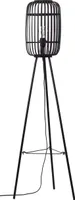Brilliant Woodrow Standleuchte, dreibeinig E27 Holz Dunkel Schwarz 94977/76