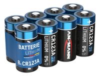 8x ANSMANN CR123A Lithium Batterie 3V - Hochleistungsbatterie (8 Stück)