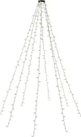 Goobay 60386 280 Płaszcz choinkowy LED z pierścieniem, 8x 2 m, oliwkowy zielono-czarny, 5 m - z timerem i funkcją pamięci, 8 trybów świecenia, transformator zewnętrzny 24 V, ciepła biel (2500 K), do użytku wewnętrznego i zewnętrznego, z timerem i funkcją pamięci, 8 trybów świecenia, transformator zewnętrzny 24 V, ciepła biel (2500 K), do użytku wewnętrznego i zewnętrznego