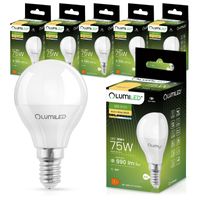 LUMILED Żarówki LED E14 P45 10W zastępuje 75W 6 sztuk 990lm 3000K Ciepła biel 180° 230V Żarówki LED w kształcie kropli globe