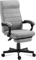 MARK ADLER Boss 4.4 | Ergonomischer Bürostuhl Drehsessel Chefsessel Homeoffice | Fußstütze | 90-140° Neigungswinkel 130 kg belastbar | Stoff | Grau