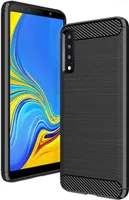 Pokrowiec z TPU na telefon komórkowy Samsung Galaxy A7 2018 o wyglądzie karbonowego etui ochronnego