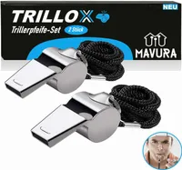TRILLOX Trillerpfeife Set Schiedsrichterpfeife Metall Notfallpfeife Signalpfeife