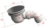 Ablaufgarnitur für Duschtassen mit 90 mm Ablaufloch